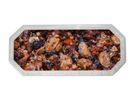 Muscheln mit Oliven & getrocknete Tomaten